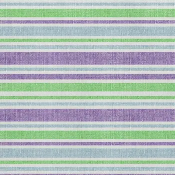 3' X 5' Lime Green And Purple Striped Washable Area Rug With UV Protection