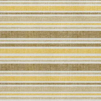 5' X 8' Coffee And Gold Striped Washable Area Rug With UV Protection
