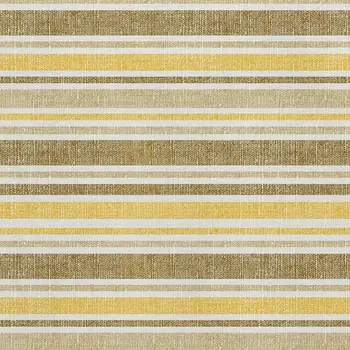 8' X 10' Coffee And Gold Striped Washable Area Rug With UV Protection
