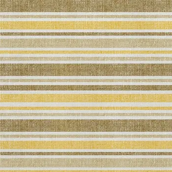 10' X 14' Coffee And Gold Striped Washable Area Rug With UV Protection