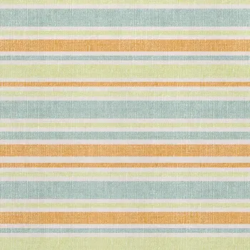 3' X 5' Orange Green And Blue Striped Washable Area Rug With UV Protection