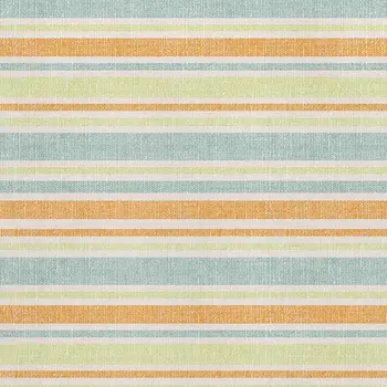 5' X 8' Orange Green And Blue Striped Washable Area Rug With UV Protection