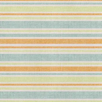 9' X 12' Orange Green And Blue Striped Washable Area Rug With UV Protection