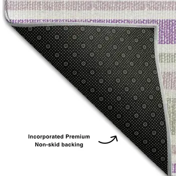 9' X 12' Pearl And Purple Striped Washable Area Rug With UV Protection