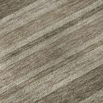 8' X 10' Taupe And Beige Striped Washable Area Rug With UV Protection