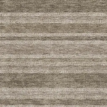8' X 10' Taupe And Beige Striped Washable Area Rug With UV Protection
