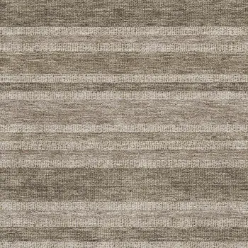 10' X 14' Taupe And Beige Striped Washable Area Rug With UV Protection