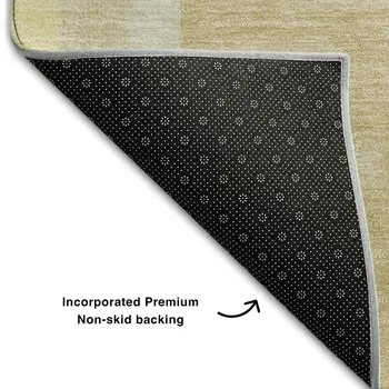 3' X 5' Beige And Gold Geometric Washable Area Rug With UV Protection