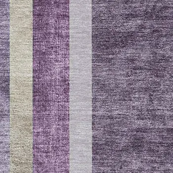 10' X 14' Purple And Khaki Geometric Washable Area Rug With UV Protection