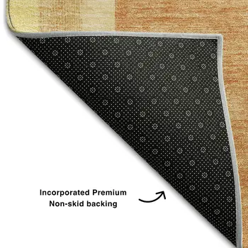 10' X 14' Terra Cotta And Gold Geometric Washable Area Rug With UV Protection