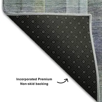 8' X 10' Green And Purple Plaid Washable Area Rug With UV Protection