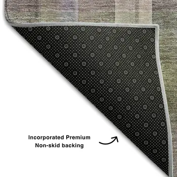 8' X 10' Pewter And Purple Plaid Washable Area Rug With UV Protection