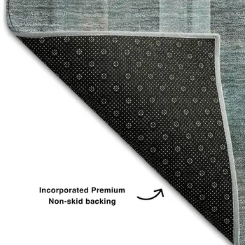 8' X 10' Teal And Ivory Plaid Washable Area Rug With UV Protection