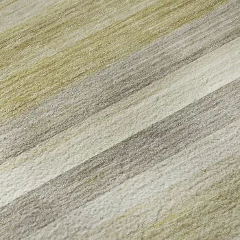 9' X 12' Wheat Gray And Ivory Striped Washable Area Rug With UV Protection