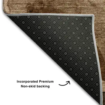 3' X 5' Chocolate Beige And Copper Abstract Washable Area Rug With UV Protection