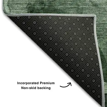 5' X 8' Fern Green Gray And Ivory Abstract Washable Area Rug With UV Protection