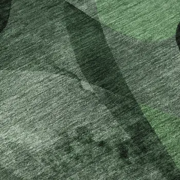 10' X 14' Fern Green Gray And Ivory Abstract Washable Area Rug With UV Protection