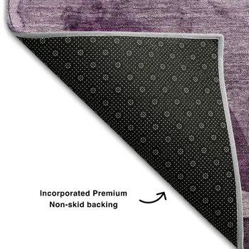 10' X 14' Purple And Ivory Abstract Washable Area Rug With UV Protection