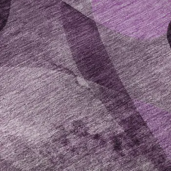 10' X 14' Purple And Ivory Abstract Washable Area Rug With UV Protection