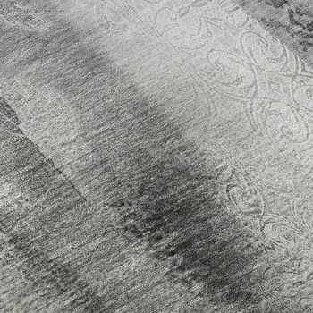 5' X 8' Gray And Ivory Abstract Washable Area Rug With UV Protection