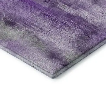 10' X 14' Purple And Ivory Abstract Washable Area Rug With UV Protection