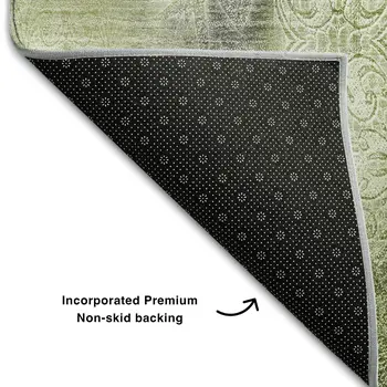3' X 5' Sage And Ivory Abstract Washable Area Rug With UV Protection