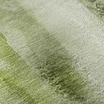 3' X 5' Sage And Ivory Abstract Washable Area Rug With UV Protection