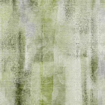 3' X 5' Sage And Ivory Abstract Washable Area Rug With UV Protection