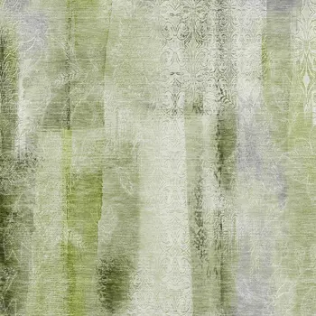 5' X 8' Sage And Ivory Abstract Washable Area Rug With UV Protection