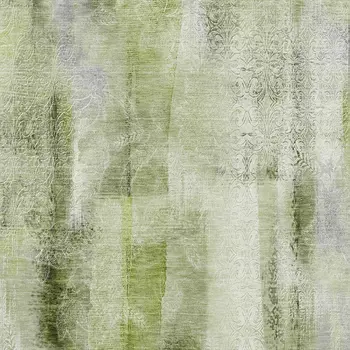 10' X 14' Sage And Ivory Abstract Washable Area Rug With UV Protection