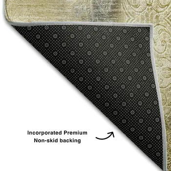 8' X 10' Taupe And Ivory Abstract Washable Area Rug With UV Protection
