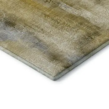 8' X 10' Taupe And Ivory Abstract Washable Area Rug With UV Protection