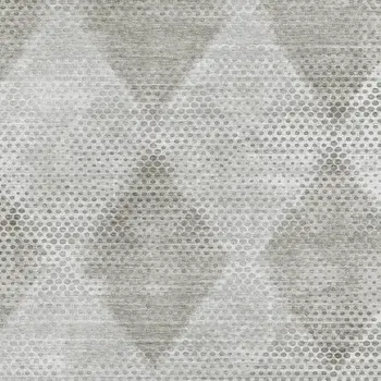 3' X 5' Gray And Ivory Geometric Washable Area Rug With UV Protection