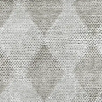 8' X 10' Gray And Ivory Geometric Washable Area Rug With UV Protection