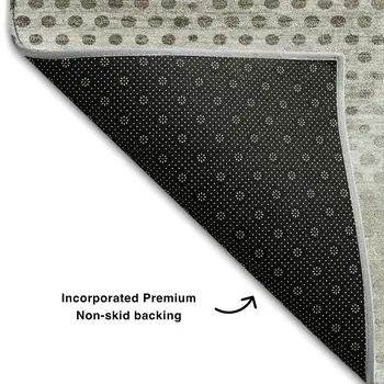 10' X 14' Gray And Ivory Geometric Washable Area Rug With UV Protection