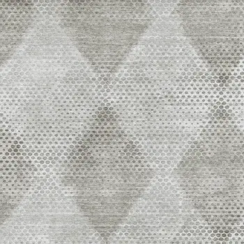 10' X 14' Gray And Ivory Geometric Washable Area Rug With UV Protection