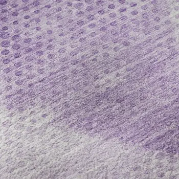 5' X 8' Lavender And Ivory Geometric Washable Area Rug With UV Protection