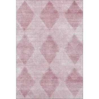 5' X 8' Merlot And Ivory Geometric Washable Area Rug With UV Protection