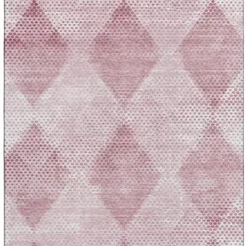 10' X 14' Merlot And Ivory Geometric Washable Area Rug With UV Protection