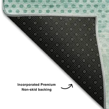 3' X 5' Teal And Ivory Geometric Washable Area Rug With UV Protection