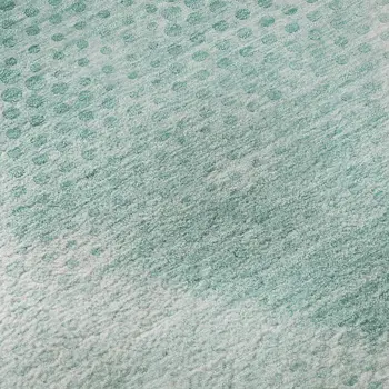 3' X 5' Teal And Ivory Geometric Washable Area Rug With UV Protection