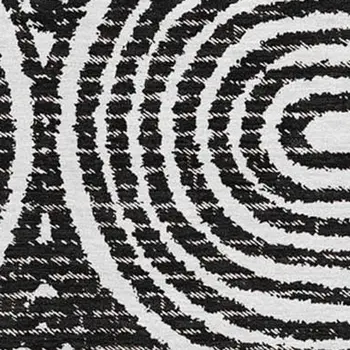 5' X 8' Black And Ivory Geometric Washable Area Rug With UV Protection