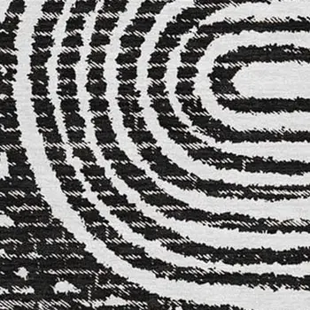 8' X 10' Black And Ivory Geometric Washable Area Rug With UV Protection
