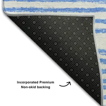 3' X 5' Blue And Ivory Geometric Washable Area Rug With UV Protection
