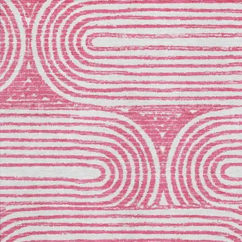 3' X 5' Blush And Ivory Geometric Washable Area Rug With UV Protection