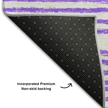 5' X 8' Purple And Ivory Geometric Washable Area Rug With UV Protection