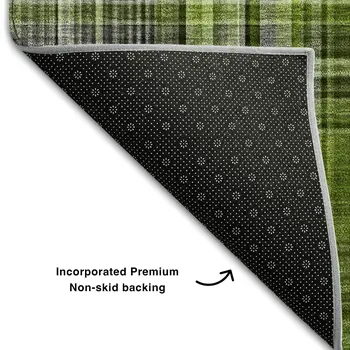 3' X 5' Green Gray And Ivory Plaid Washable Area Rug With UV Protection
