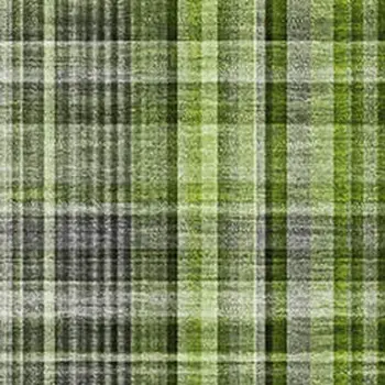 3' X 5' Green Gray And Ivory Plaid Washable Area Rug With UV Protection