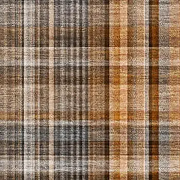 10' X 14' Terra Cotta And Gray Plaid Washable Area Rug With UV Protection