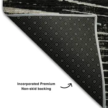 10' X 14' Black And Ivory Geometric Washable Area Rug With UV Protection